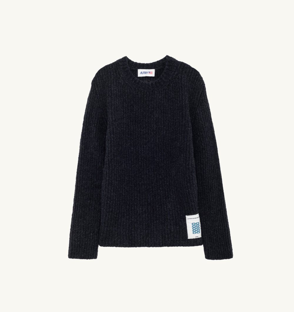 Autry Sweater Fisherman Knit Top Uomo Grigie | 12786-IAJL