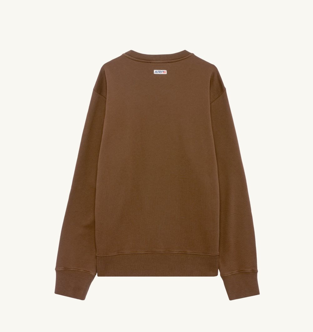 Autry Sweatshirt Jersey Label Top Donna Marrone | 97083-LYKJ