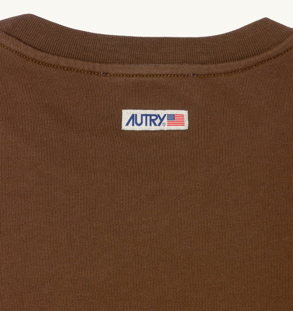 Autry Sweatshirt Jersey Label Top Donna Marrone | 97083-LYKJ