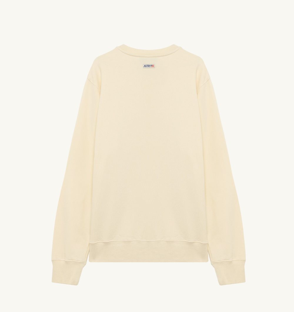 Autry Sweatshirt Jersey Label Top Donna Bianche | 62580-DTMO