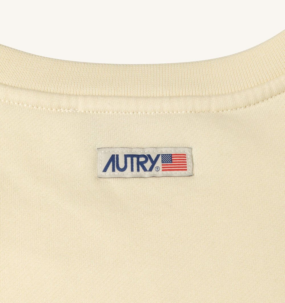 Autry Sweatshirt Jersey Label Top Donna Bianche | 62580-DTMO