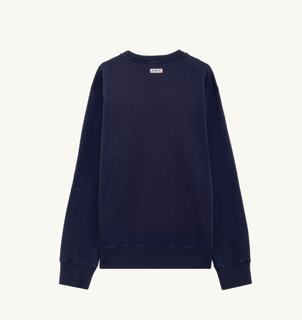 Autry Sweatshirt Jersey Label Top Donna Blu | 37064-XVCI