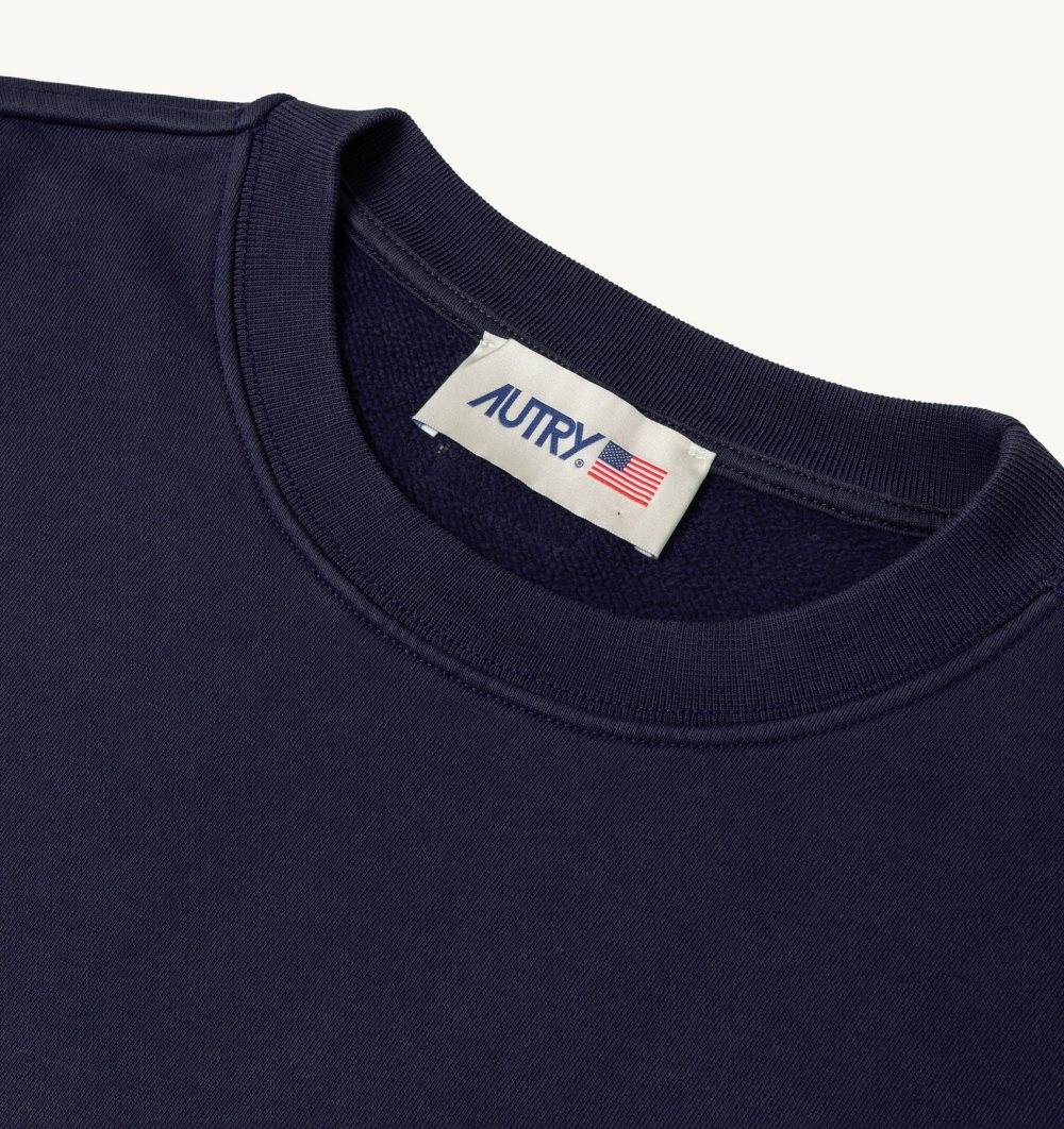 Autry Sweatshirt Jersey Label Top Donna Blu | 37064-XVCI