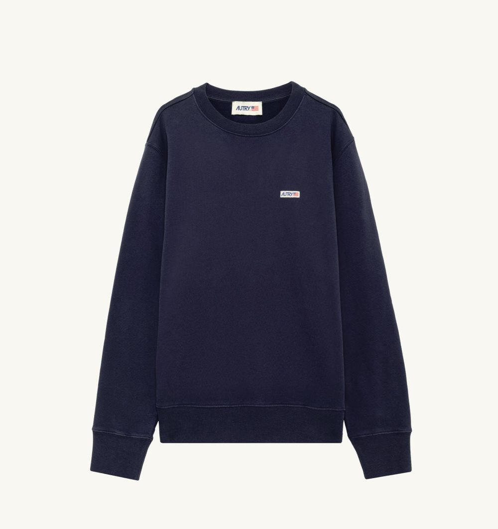 Autry Sweatshirt Jersey Label Top Donna Blu | 37064-XVCI