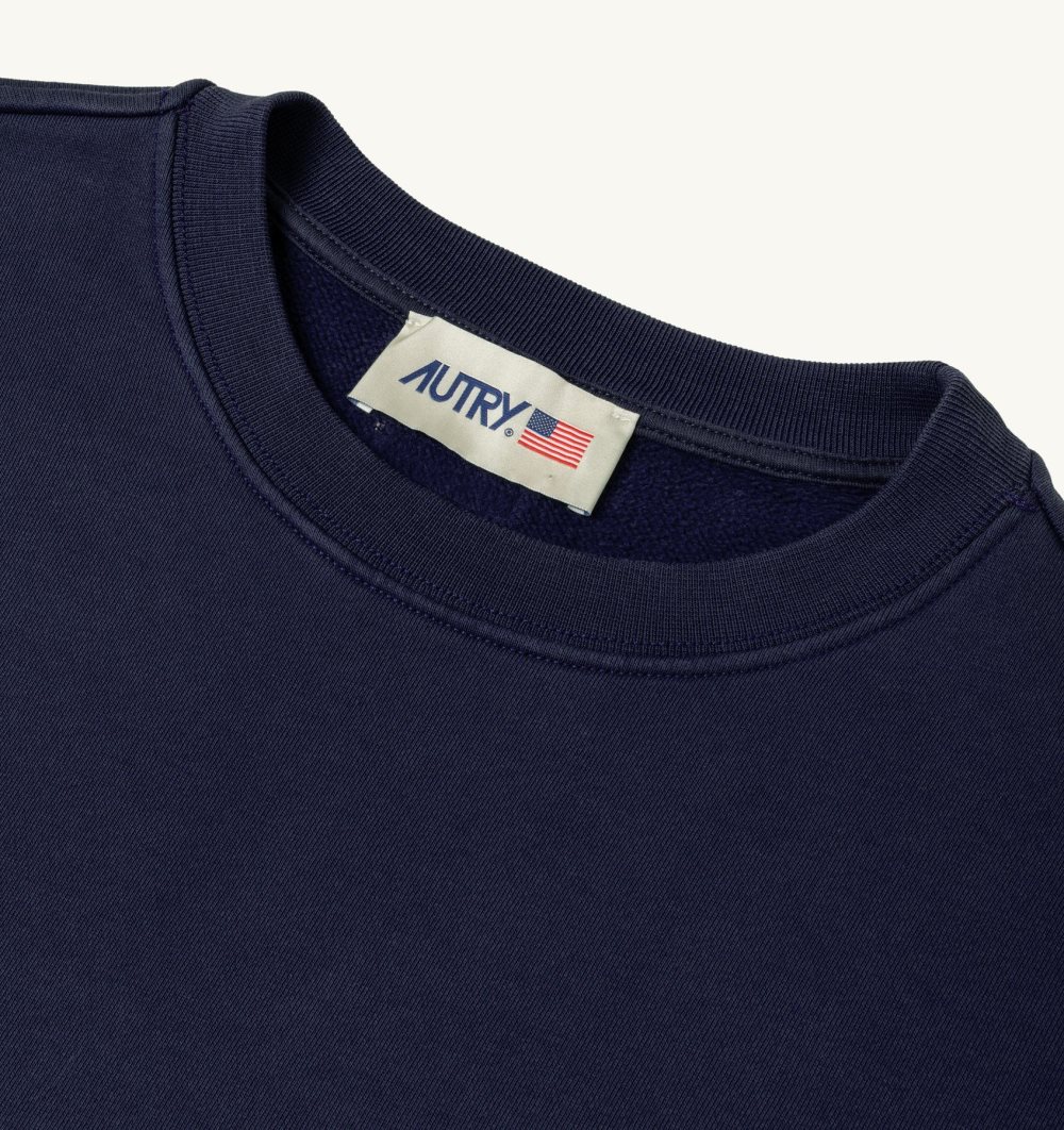 Autry Sweatshirt Jersey Label Top Uomo Blu | 79026-CRNG