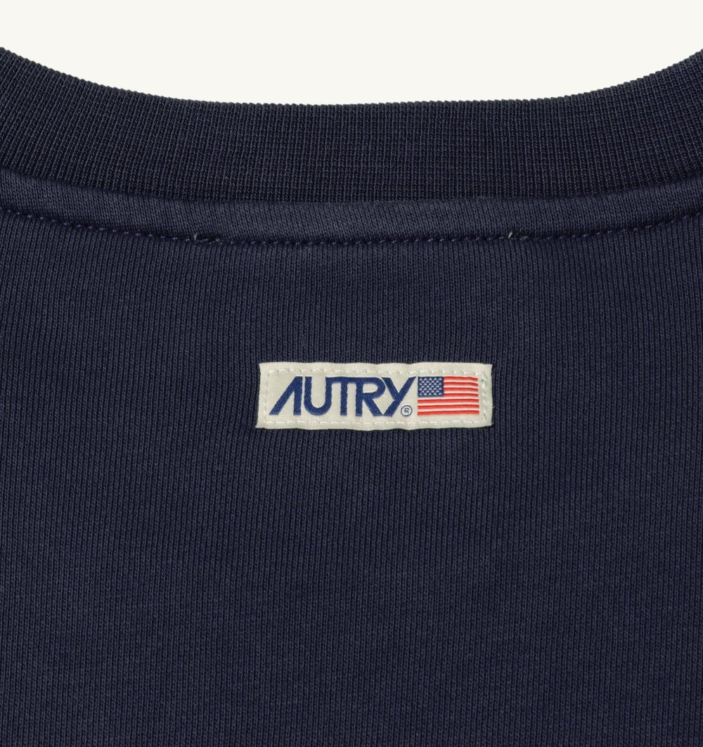 Autry Sweatshirt Jersey Label Top Uomo Blu | 79026-CRNG