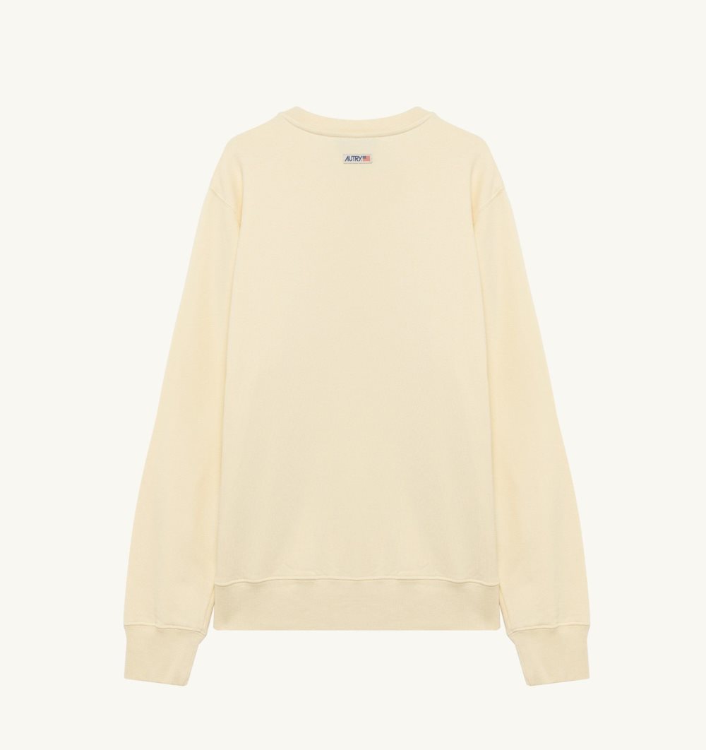 Autry Sweatshirt Jersey Label Top Uomo Bianche | 40836-ZLSB