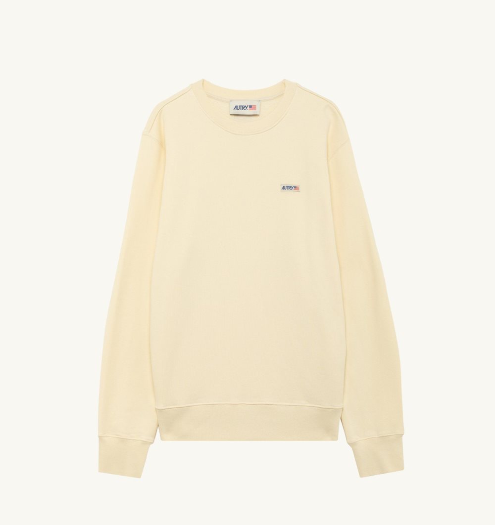 Autry Sweatshirt Jersey Label Top Uomo Bianche | 40836-ZLSB