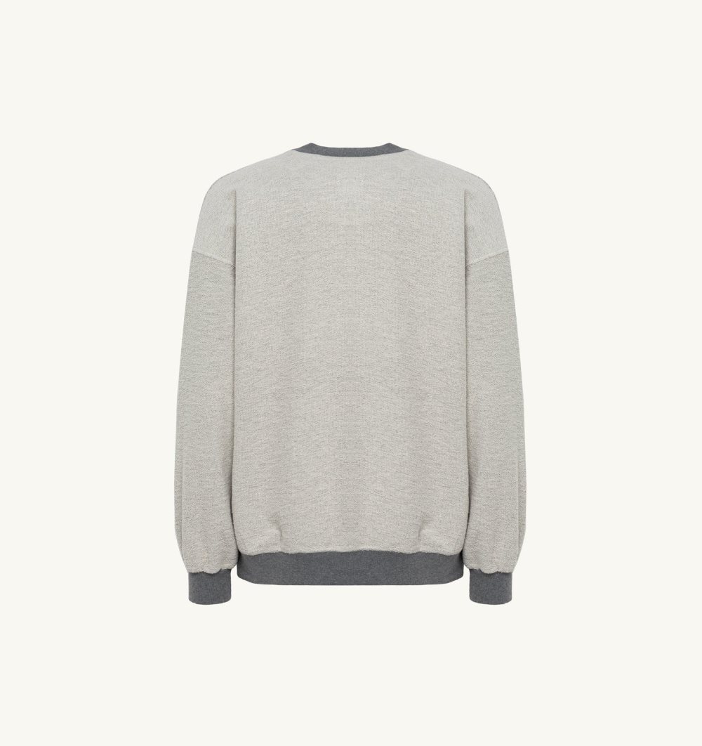 Autry Sweatshirt Melange Cotton Jersey Top Uomo Grigie Bianche | 15842-CYZH