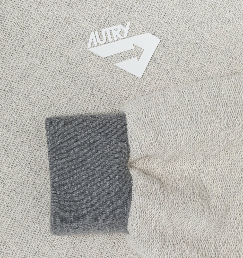 Autry Sweatshirt Melange Cotton Jersey Top Uomo Grigie Bianche | 15842-CYZH