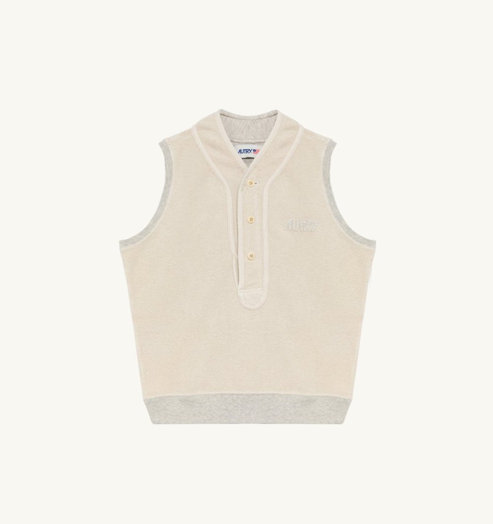 Autry Sweatshirt Vest Heavy Jersey Top Uomo Grigie | 47126-ONZB