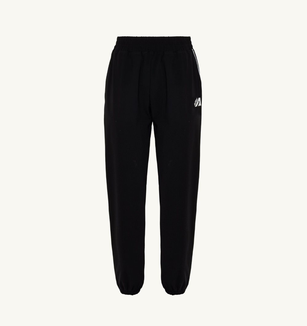 Autry Tennis Pants Contrast Piping Pantaloni Uomo Nere | 93760-BWNL