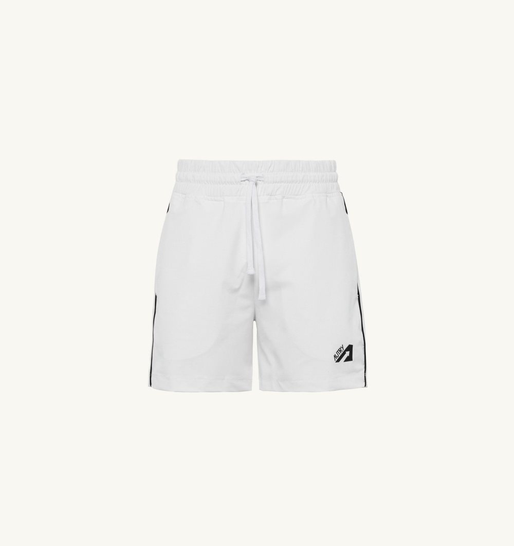 Autry Tennis Shorts Contrast Piping Pantaloni Uomo Bianche | 86149-MBTX