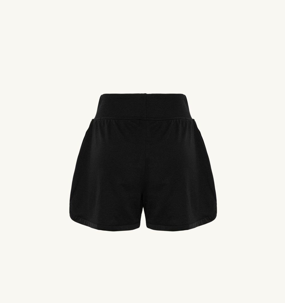 Autry Tennis Shorts Contrast Piping Pantaloni Donna Nere | 70946-ISOE