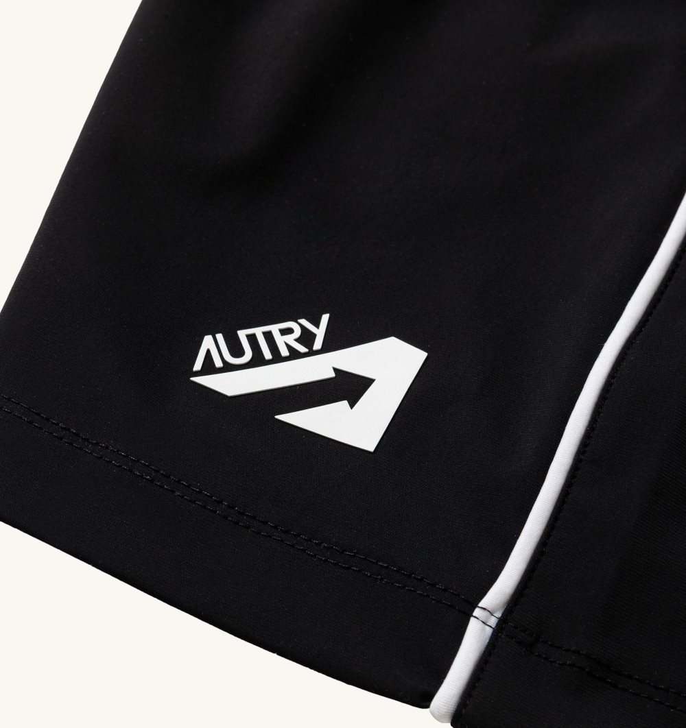 Autry Tennis Shorts Contrast Piping Pantaloni Uomo Nere | 56074-TEWB