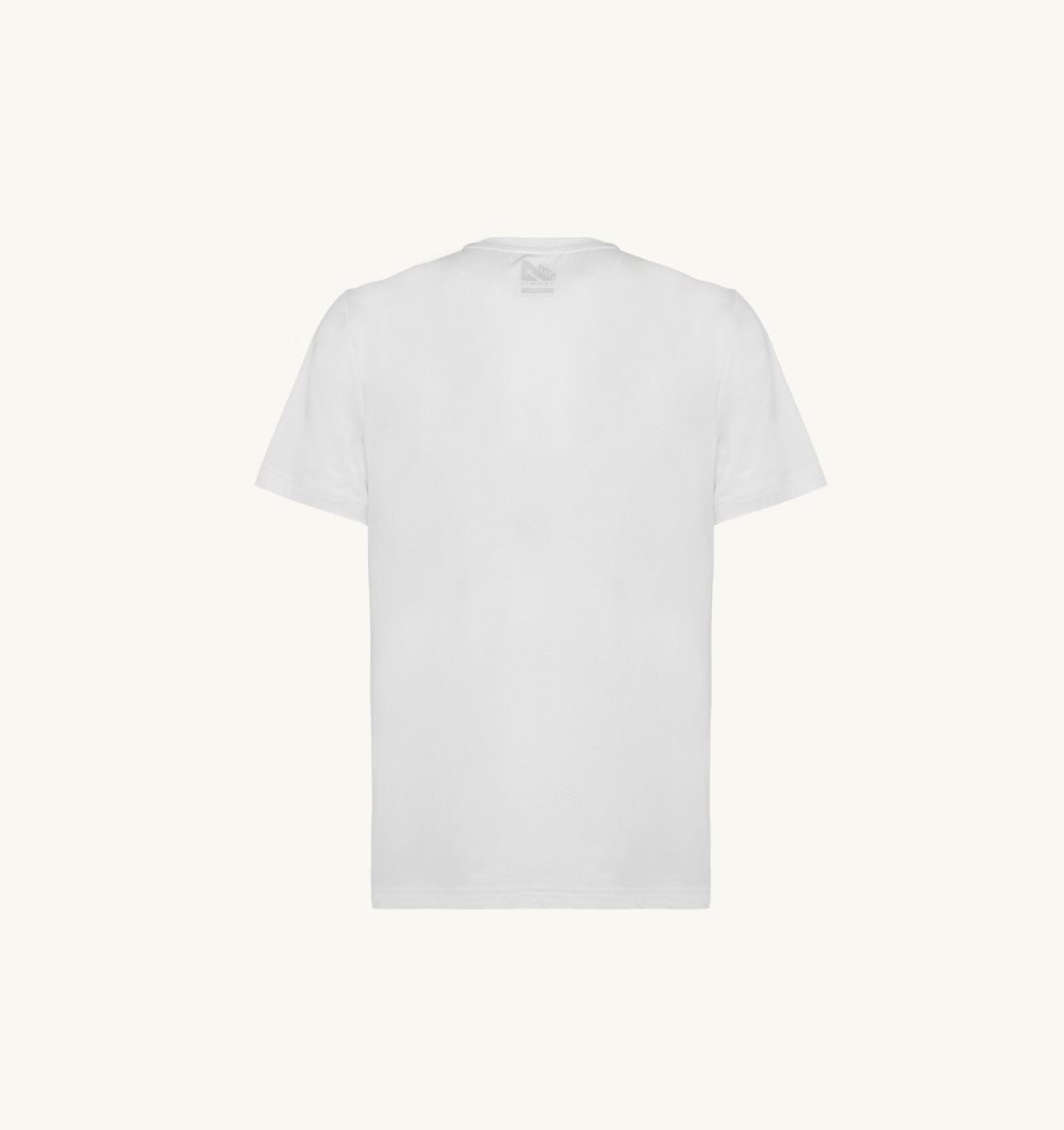 Autry Tennis T-shirt Contrast Piping Top Uomo Bianche | 58760-DSXR