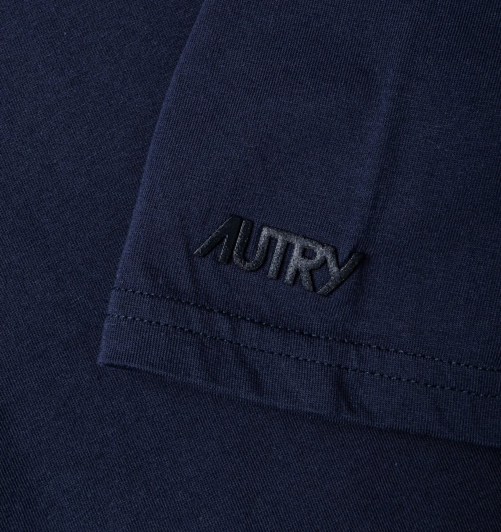 Autry T-shirt Cotton Jersey Logo Top Uomo Blu | 23981-WAIN