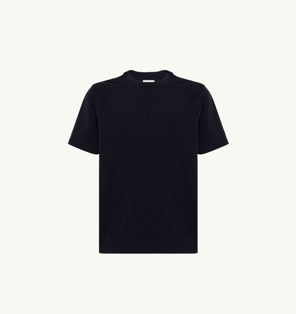 Autry T-shirt Cotton Jersey Logo Top Uomo Blu | 23981-WAIN