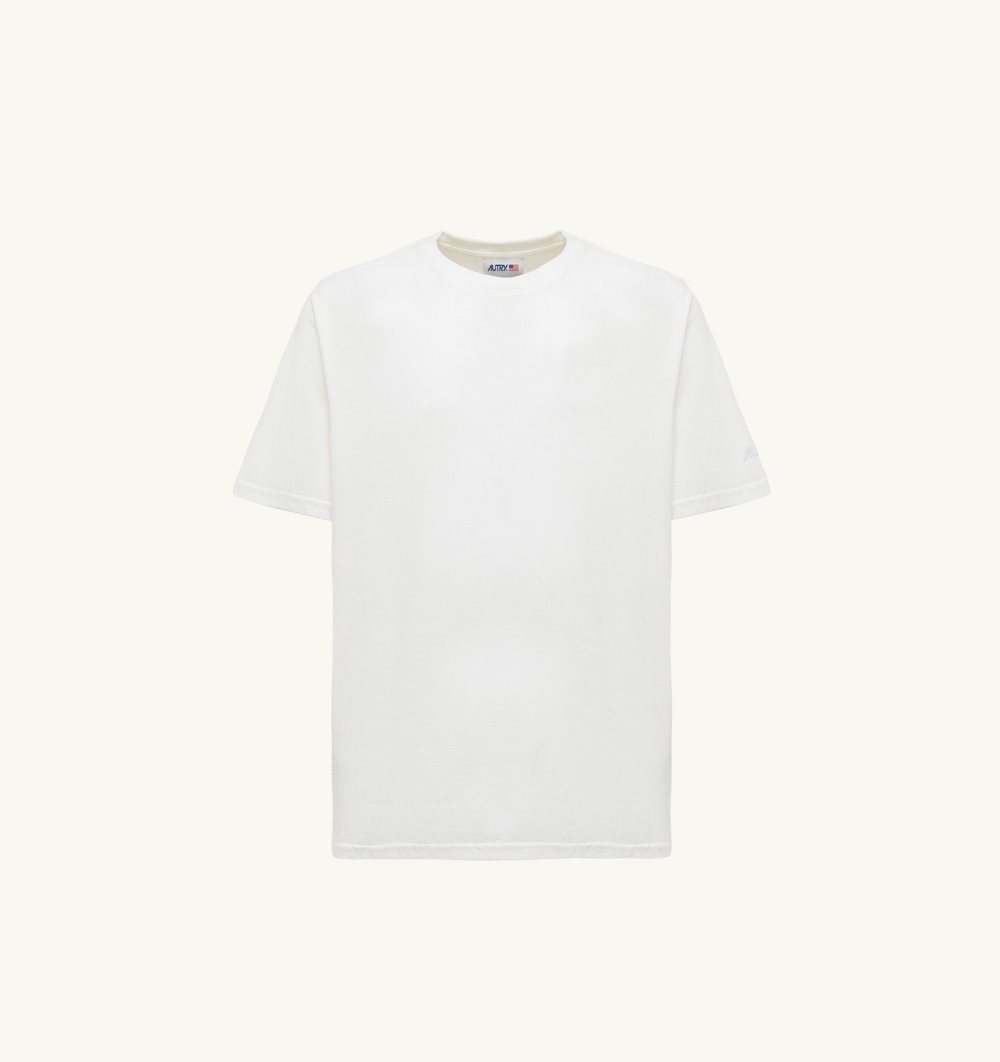 Autry T-shirt Cotton Jersey Top Uomo Bianche | 48270-QKTP