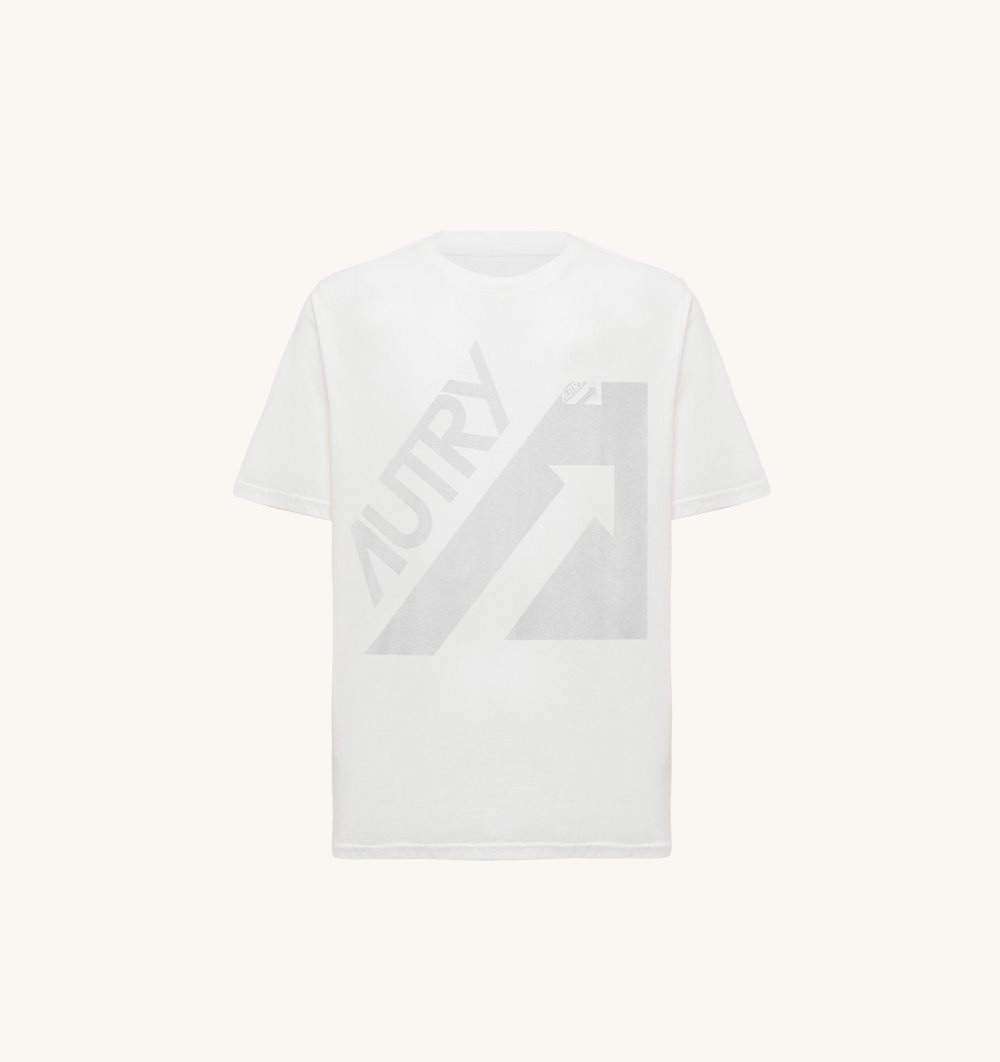 Autry T-shirt Cotton Jersey Top Uomo Bianche | 02354-PNVR