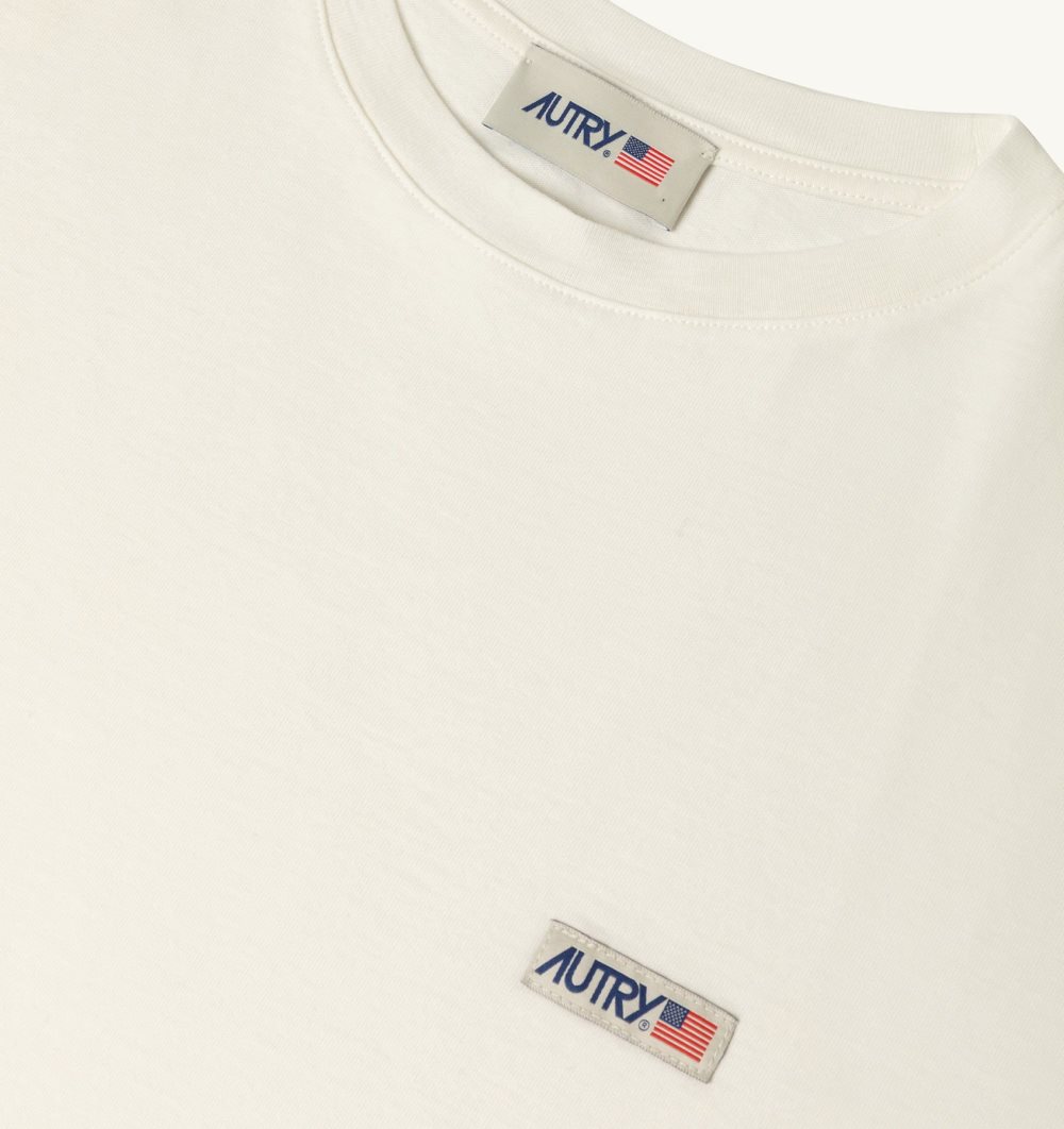 Autry T-shirt Cotton Label Top Uomo Bianche | 36518-JYGM