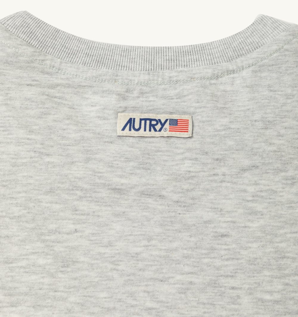 Autry T-shirt Cotton Label Top Uomo Grigie | 32148-CZEV