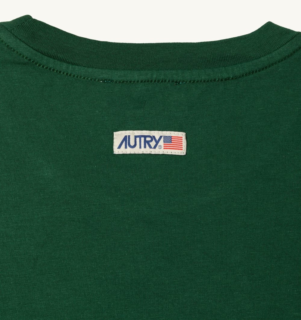 Autry T-shirt Cotton Label Top Uomo Verdi | 18230-QHDL