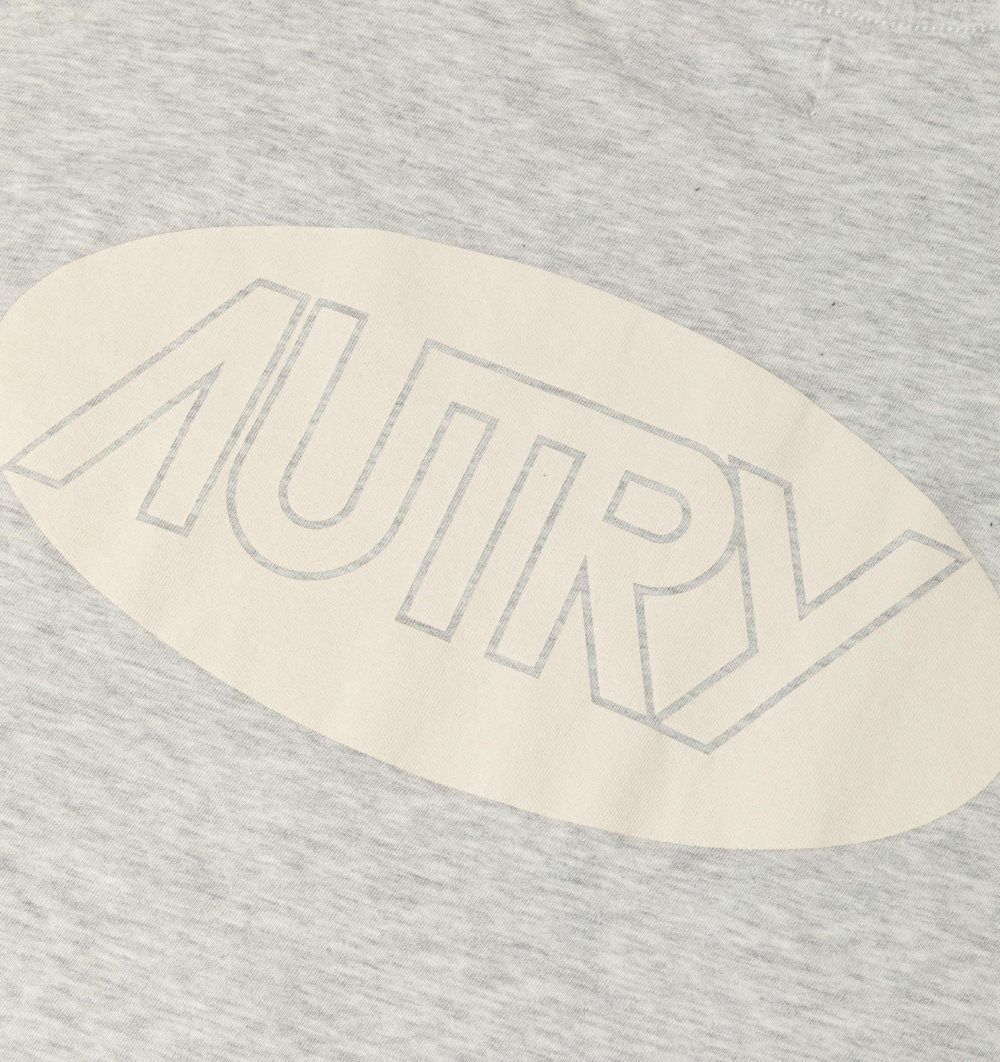 Autry T-shirt Cotton Printed Logo Top Uomo Grigie | 10739-UNGM