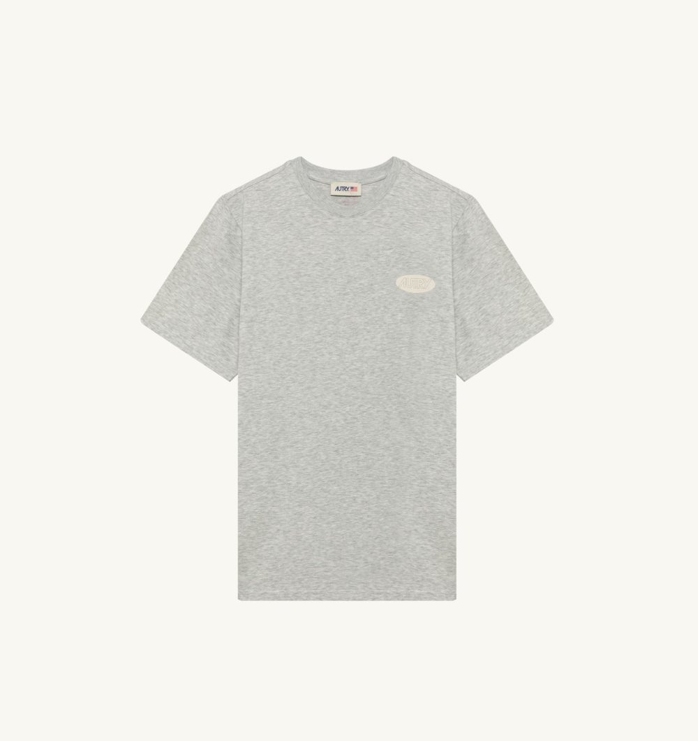 Autry T-shirt Cotton Printed Logo Top Uomo Grigie | 10739-UNGM